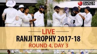 Live Cricket Score, Ranji Trophy 2017-18, Round 4, Day 3